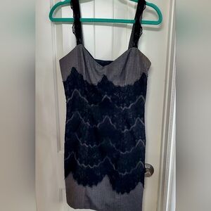 Forever 21 Black and Gray Lace Mini Dress